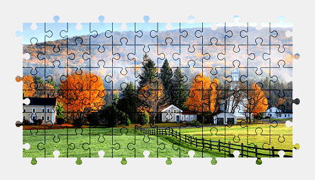 Jigsaw puzzle online fog,landscape,autumn,nature,colorful,mountains