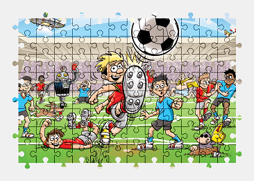 Jigsaw puzzle online funny,football,soccer,illustration,cartoon,sport,ball,colorful
