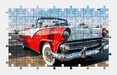 Jigsaw puzzle online ford,classic,car,colorful