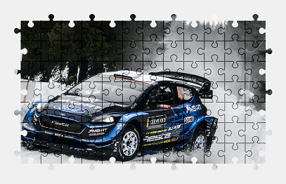 Jigsaw puzzle online ford,rally,winter,race,sports-car,car,colorful