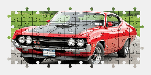 Jigsaw puzzle online red,ford,car,vehicle,colorful
