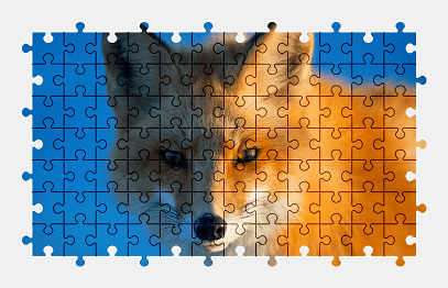 Jigsaw puzzle online fox,animal,colorful