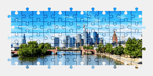 Jigsaw puzzle online frankfurt,city,germany,colorful,building,bridge,skyscraper
