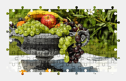 Jigsaw puzzle online fruit,food,summer,grapes,apple,banana