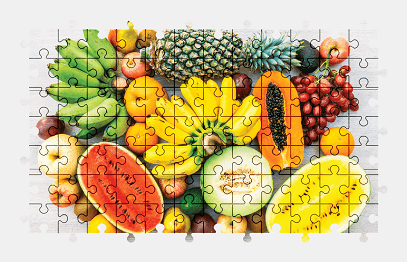 Jigsaw puzzle online fruit,food,apple,banana,grapes,lemon,colorful