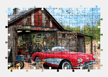 Jigsaw puzzle online painting,colorful,car,vehicle