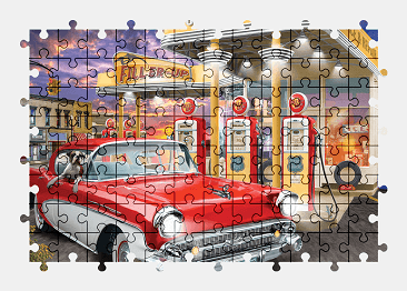 Jigsaw puzzle online gas-station,car,colorful,vehicle