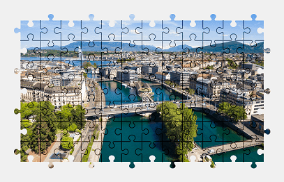 Jigsaw puzzle online geneva,city,switzerland,river