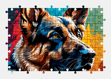 Jigsaw puzzle online german-shepherd,dog,animal,colorful,art