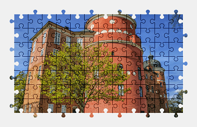 Jigsaw puzzle online castle,sweden,colorful,building,architecture