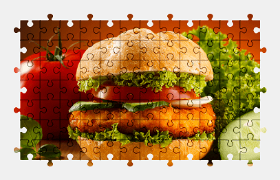 Jigsaw puzzle online hamburger,food,colorful