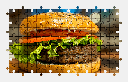Jigsaw puzzle online hamburger,food,colorful