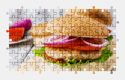 Jigsaw puzzle online hamburger,food,colorful