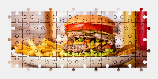 Jigsaw puzzle online hamburger,food,colorful