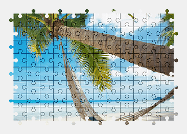 Jigsaw puzzle online beach,palm-tree,tropical,colorful,nature,relax