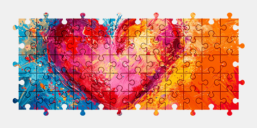 Jigsaw puzzle online heart,painting,colorful,art,color