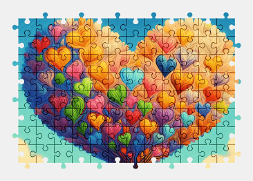 Jigsaw puzzle online heart,tree,art,colorful,nature