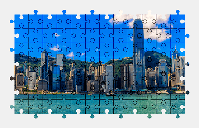 Jigsaw puzzle online hong-kong,city,skyscraper,colorful,china,building