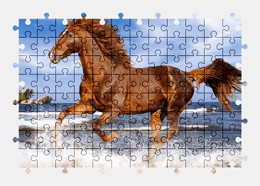 Jigsaw puzzle online horse,beach,animal,colorful