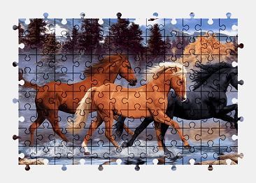 Jigsaw puzzle online horse,painting,animal,nature,colorful