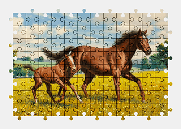 Jigsaw puzzle online horse,painting,art,nature,colorful,animal