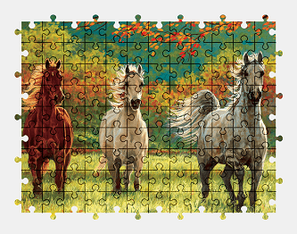 Jigsaw puzzle online horse,painting,animal,nature,colorful