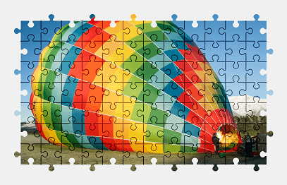 Jigsaw puzzle online hot-air-balloon,aircraft,vehicle,colorful