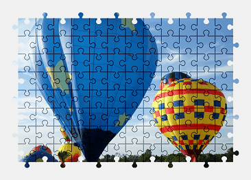 Jigsaw puzzle online hot-air-balloon,aircraft,vehicle,sky,colorful