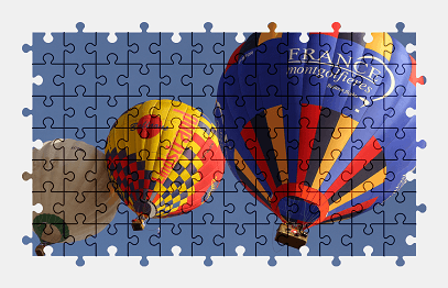 Jigsaw puzzle online hot-air-balloon,aircraft,colorful
