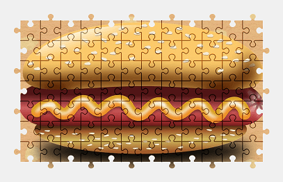 Jigsaw puzzle online hot-dog,illustration,food,bread,colorful