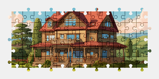 Jigsaw puzzle online house,cartoon,building,colorful,architecture