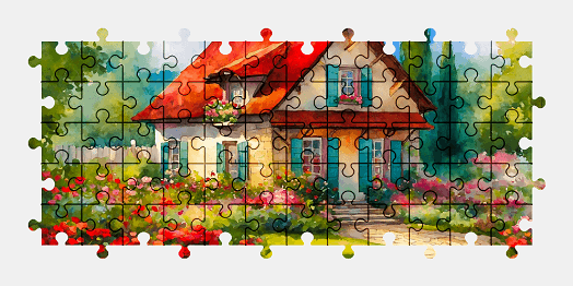 Jigsaw puzzle online house,painting,colorful,building