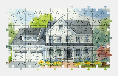 Jigsaw puzzle online house,painting,building,colorful,architecture