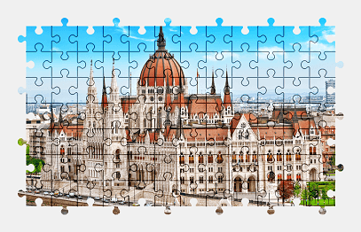 Jigsaw puzzle online parliament,building,budapest,hungary,architecture,colorful