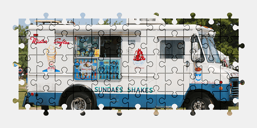Jigsaw puzzle online ice-cream,truck,vehicle,colorful,food