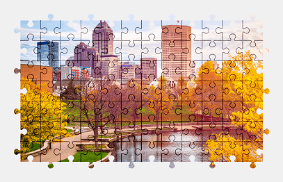 Jigsaw puzzle online indianapolis,city,colorful,architecture,autumn,skyscraper,usa,building