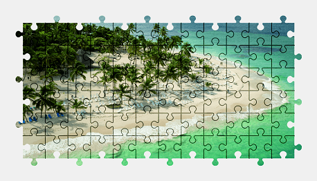 Jigsaw puzzle online island,nature,beach,colorful,palm-tree