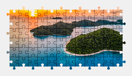 Jigsaw puzzle online island,sunset,nature,landscape,colorful