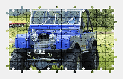 Jigsaw puzzle online blue,jeep,land-rover,car,vehicle,colorful