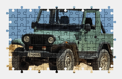 Jigsaw puzzle online jeep,vehicle,car,desert,safari