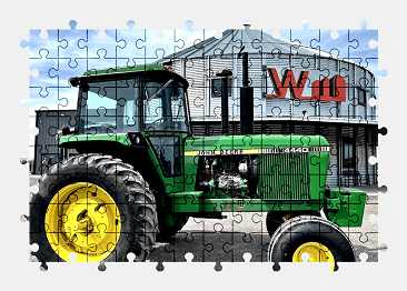 Jigsaw puzzle online john-deere,tractor,vehicle,colorful