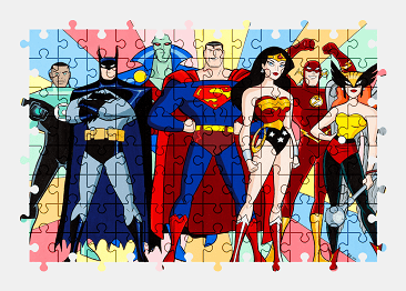 Jigsaw puzzle online tv-shows,justice-league,batman,superman,superhero,colorful,character