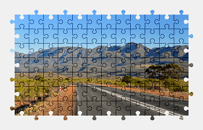 Jigsaw puzzle online landscape,mountains,road,africa