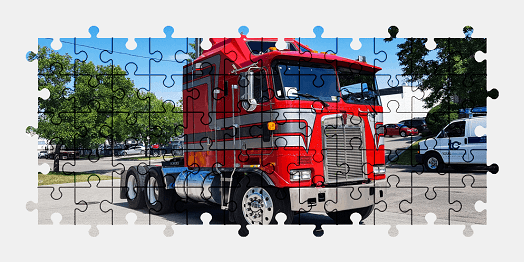 Jigsaw puzzle online red,kenworth,truck,vehicle,colorful