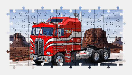 Jigsaw puzzle online kenworth,truck,vehicle,colorful