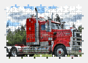 Jigsaw puzzle online kenworth,truck,vehicle,colorful