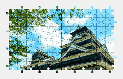 Jigsaw puzzle online castle,japan,building,architecture,colorful