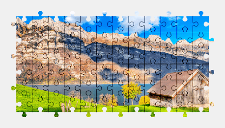 Jigsaw puzzle online lake,green,landscape,mountains,nature,colorful