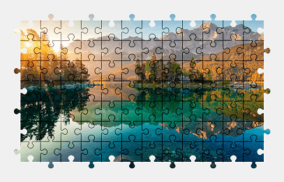 Jigsaw puzzle online lake,nature,colorful,landscape,mountains,reflection