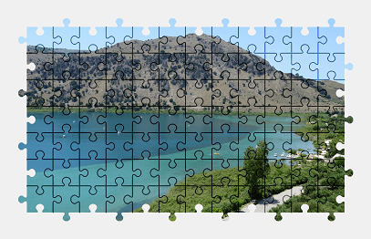 Jigsaw puzzle online lake,greece,island,nature,landscape,colorful